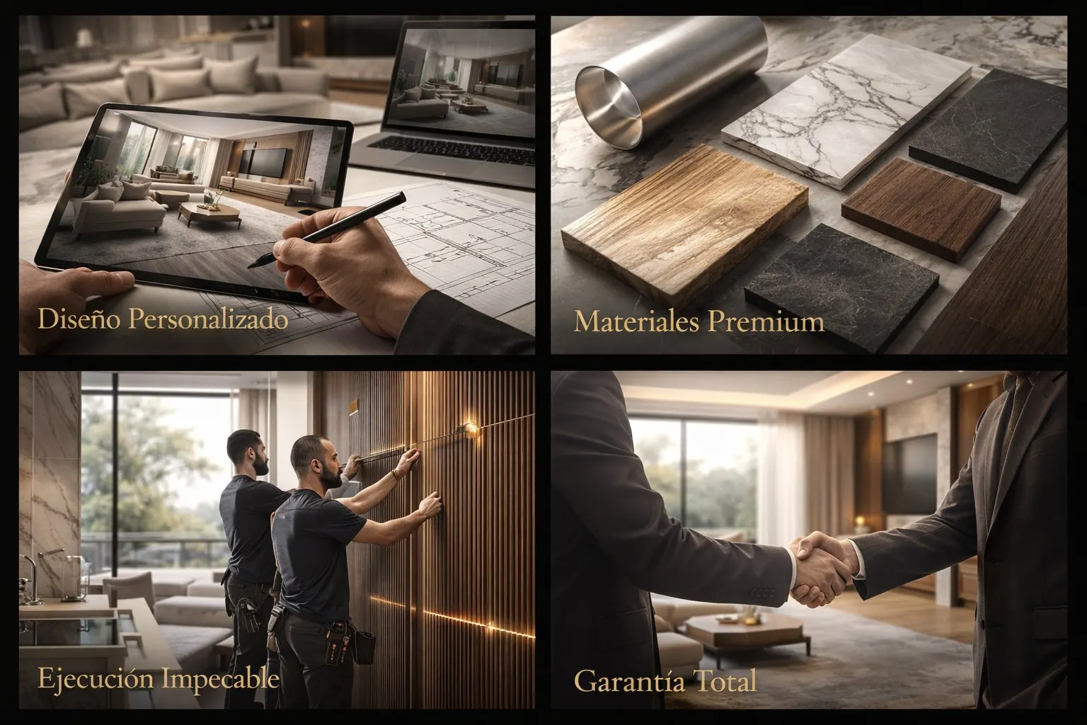 Nuestro proceso — Diseño, Materiales, Ejecución, Garantía