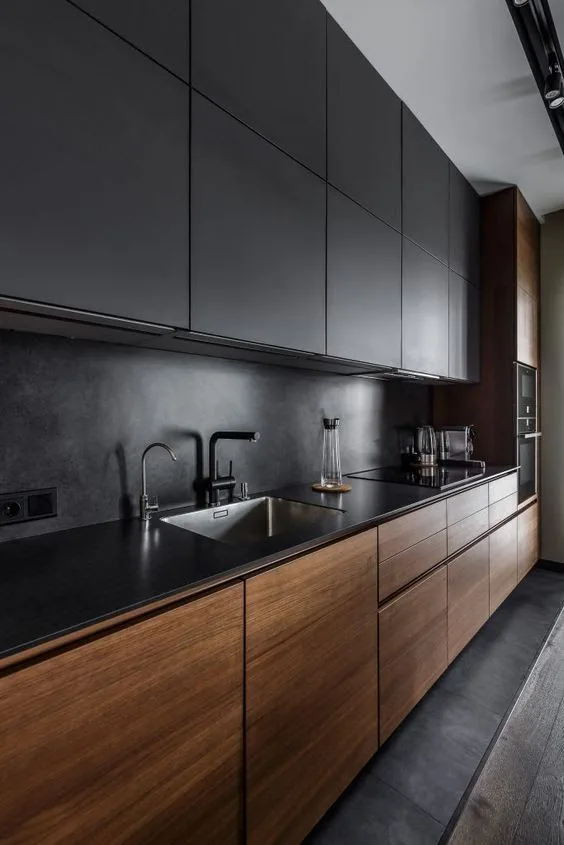 Cocina Negra con Madera — Dark Edition